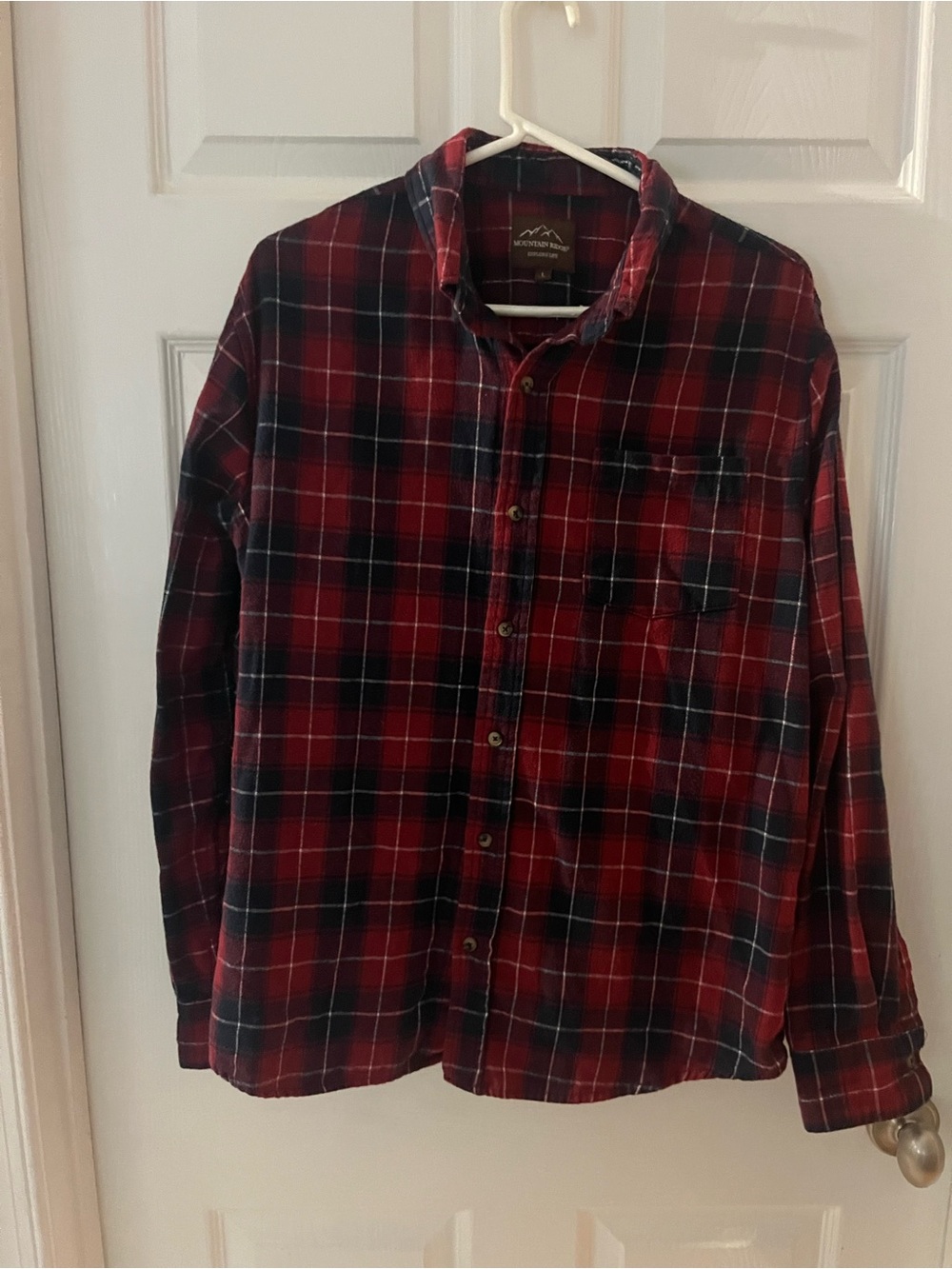 Mountain Ridge Red Plaid Button-Up Shirt